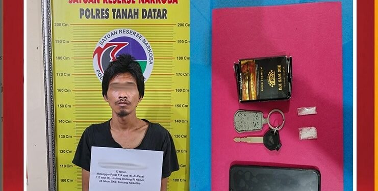 Bawa Dua Paket Sabu, Seorang Warga Tanjung Emas Ditangkap Tim Tarantula Polres Tanah Datar