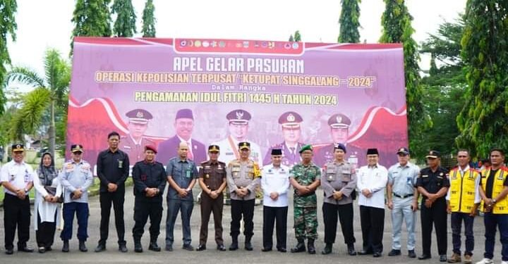 Polres Dharmasraya Gelar Apel Pergeseran Pasukan Pengamanan Lebaran 1445 H