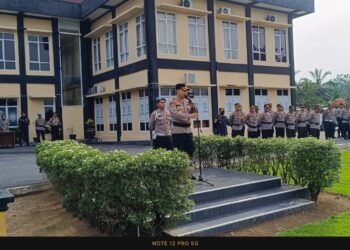 Kapolres Dharmasraya Gelar Apel Pengamanan Malam Takbiran Hari Raya Idul Fitri 1445 H