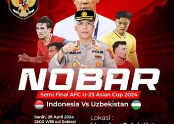 Polres Solok Kota Gelar Nonton Bareng Semifinal AFC U23, AKBP Ahmad Fadilan: Mari Kita Dukung Timnas U23 Hingga Juara