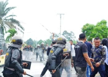 Apel Gelar Pasukan Operasi Mantap Praja Singgalang, Polres Dharmasraya Laksanakan Simulasi Pengamanan Pemilukada