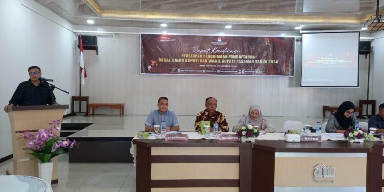 Gelar Rakor, KPU Pasaman Siap Terima Pendaftaran Calon Bupati Dan Wakil Bupati pada 27 – 29 September