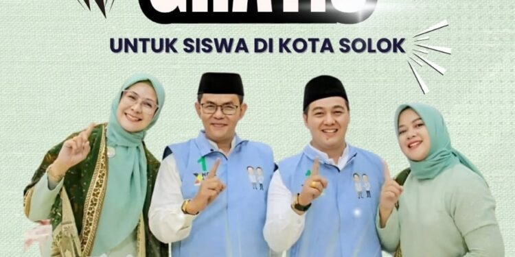 Seragam Sekolah Gratis dan Pembenahan Pasar Raya Menjadi Program Unggulan Nofi-Leo di Kota Solok