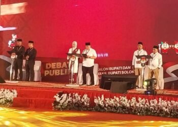 Biwarnai Yel-Yel Antar Pendukung Paslon, KPU Kab.Solok Sukses Gelar Debat Kedua  Cabup-Cawabup Solok