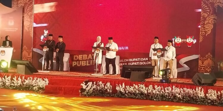 Biwarnai Yel-Yel Antar Pendukung Paslon, KPU Kab.Solok Sukses Gelar Debat Kedua  Cabup-Cawabup Solok