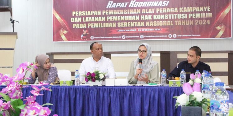 Gelar Rakor, KPU Pasaman Imbau Paslon dan Partai Pendukung Bersihkan APK