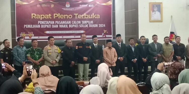KPU Kabupaten Solok Tetapkan Jon Firman Pandu – H. Candra Sebagai Bupati/Wakil Bupati Solok Terpilih Pilkada 2024
