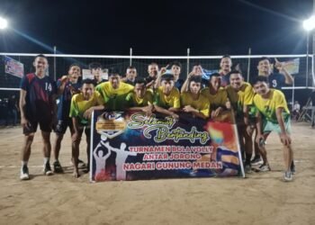 Klub Ganting A Kalahkan Ganting B  pada Final Turnamen Volly Ball Putra Antar Jorong Se Kenagatian Gunung Medan