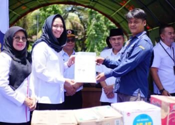 Diterima Bupati Annisa,  Sejumlah Perusahaan dan Perbankan Bantu Warga Terdampak Banjir Dharmasraya