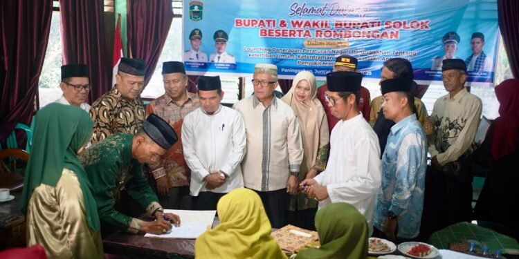 Pertama di Kab. Solok, Paninggahan Launching Peraturan Nagari Tentang Ketertiban Umum dan Antisipasi Pekat