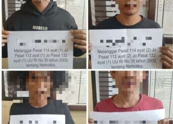 Tim Lupak Polres Dharmasraya  Ciduk Empat Pengedar Shabu pada Lokasi Berbeda