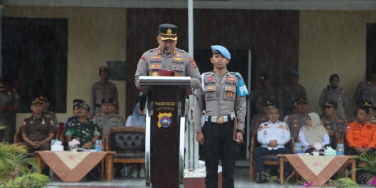 Antisipasi Resiko Bencana, Kapolres Solok Pimpin Apel Gabungan Kesiapan Tanggap Darurat Bencana