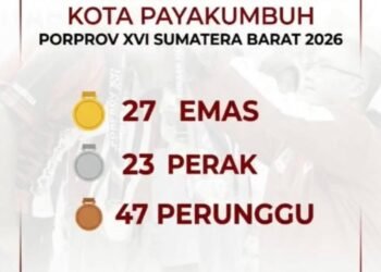 Kantongi 97 Medali, Kontingen Kota Payakumbuh Gaspol Prestasi di Porprov XVI Sumbar